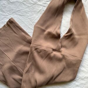 Tan Ribbed Halter Dress